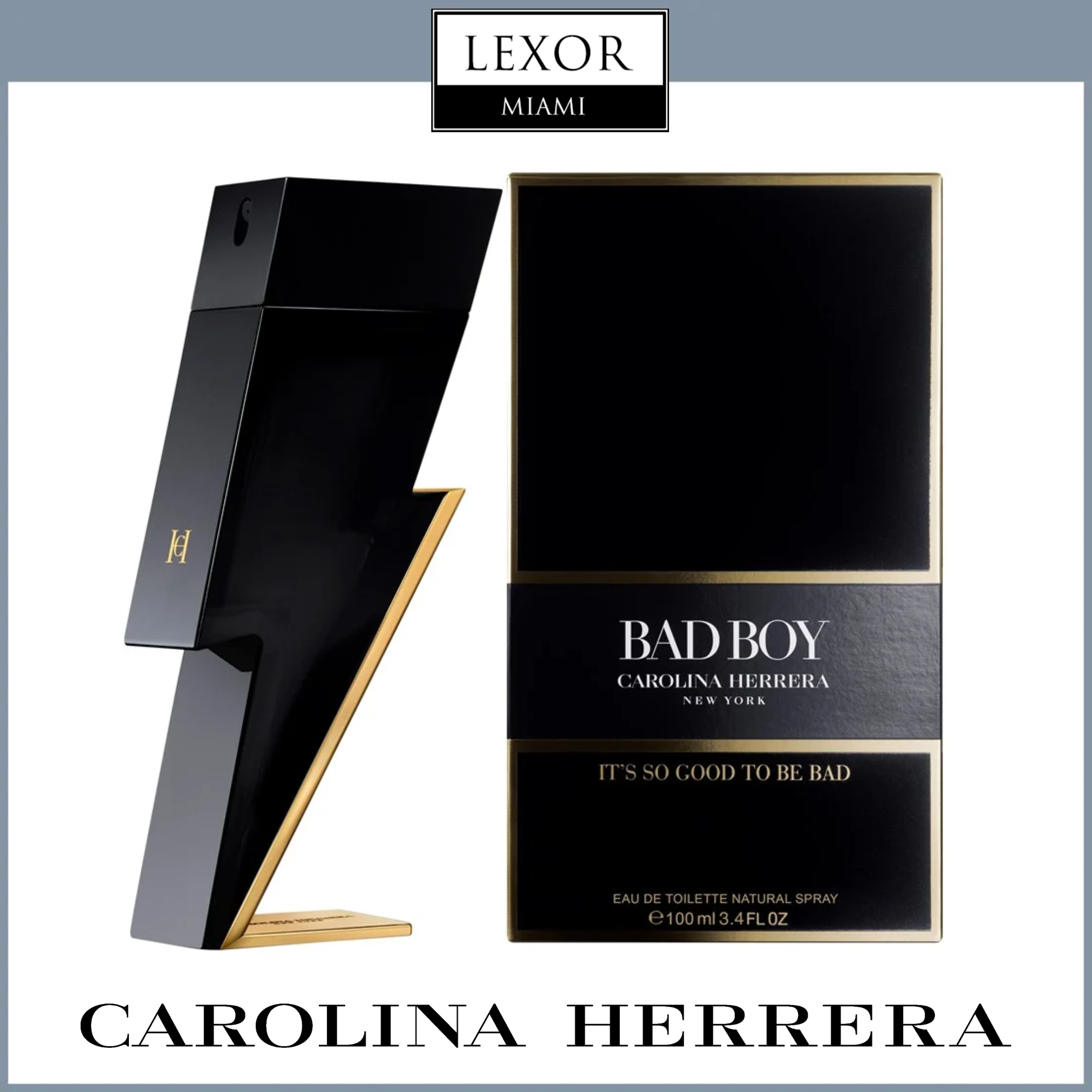 Perfume para hombre Carolina Herrera Bad Boy 3.4 EDT Lexor Miami