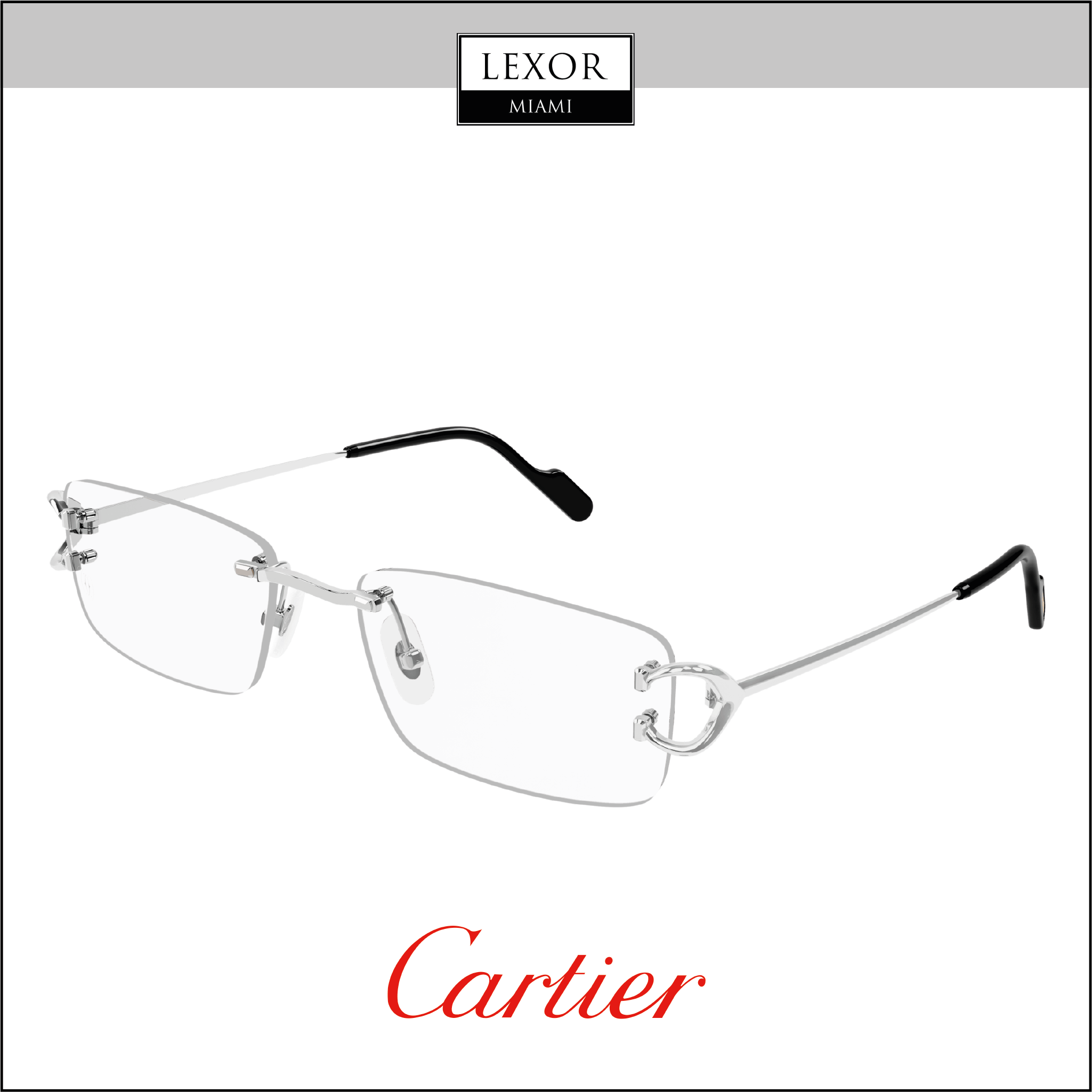 Cartier CT0344O 004 Men Optical Frame Lexor Miami