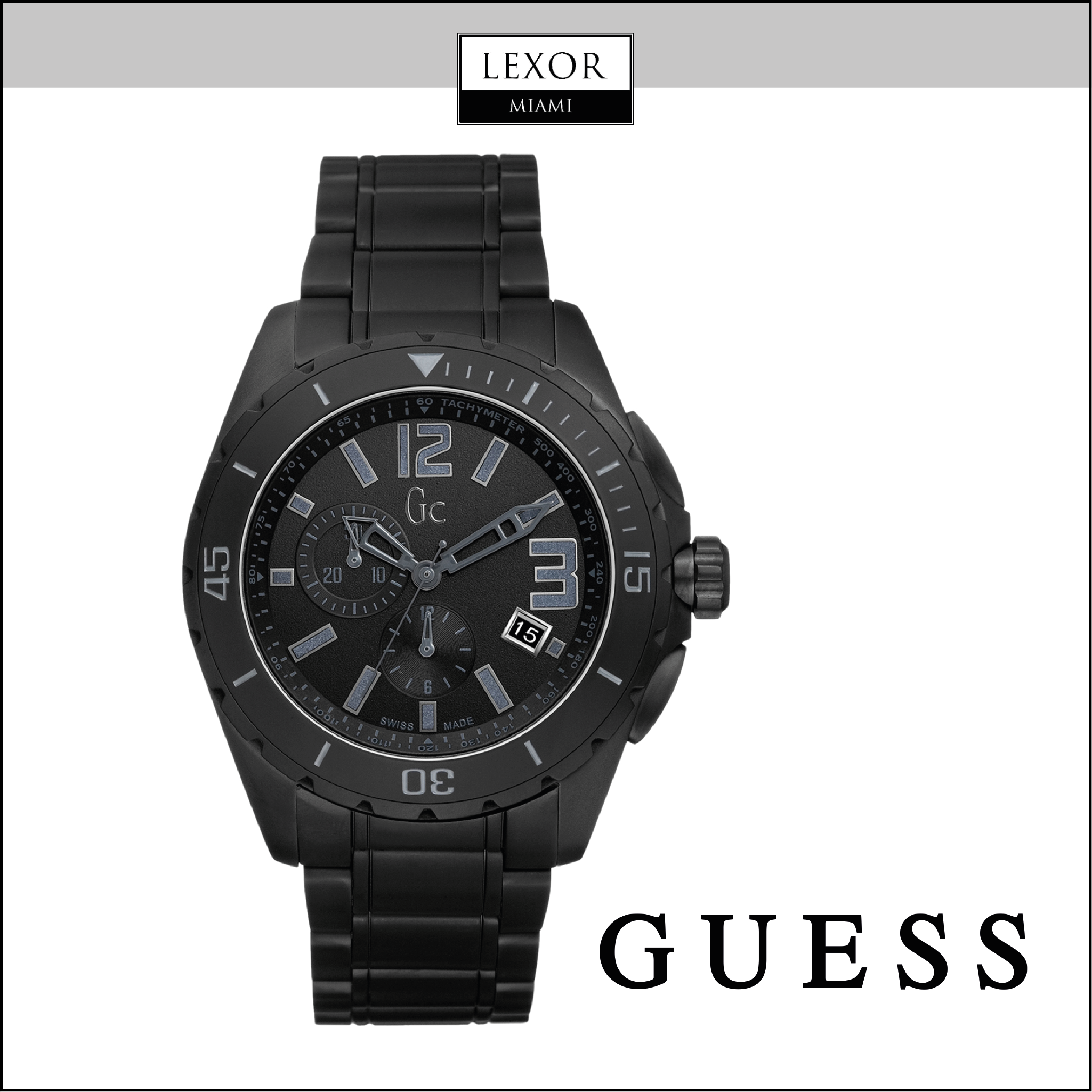 Gues X76010G2S GC Sport Class XXL Blackout Ceramic Men Watches – Lexor Miami