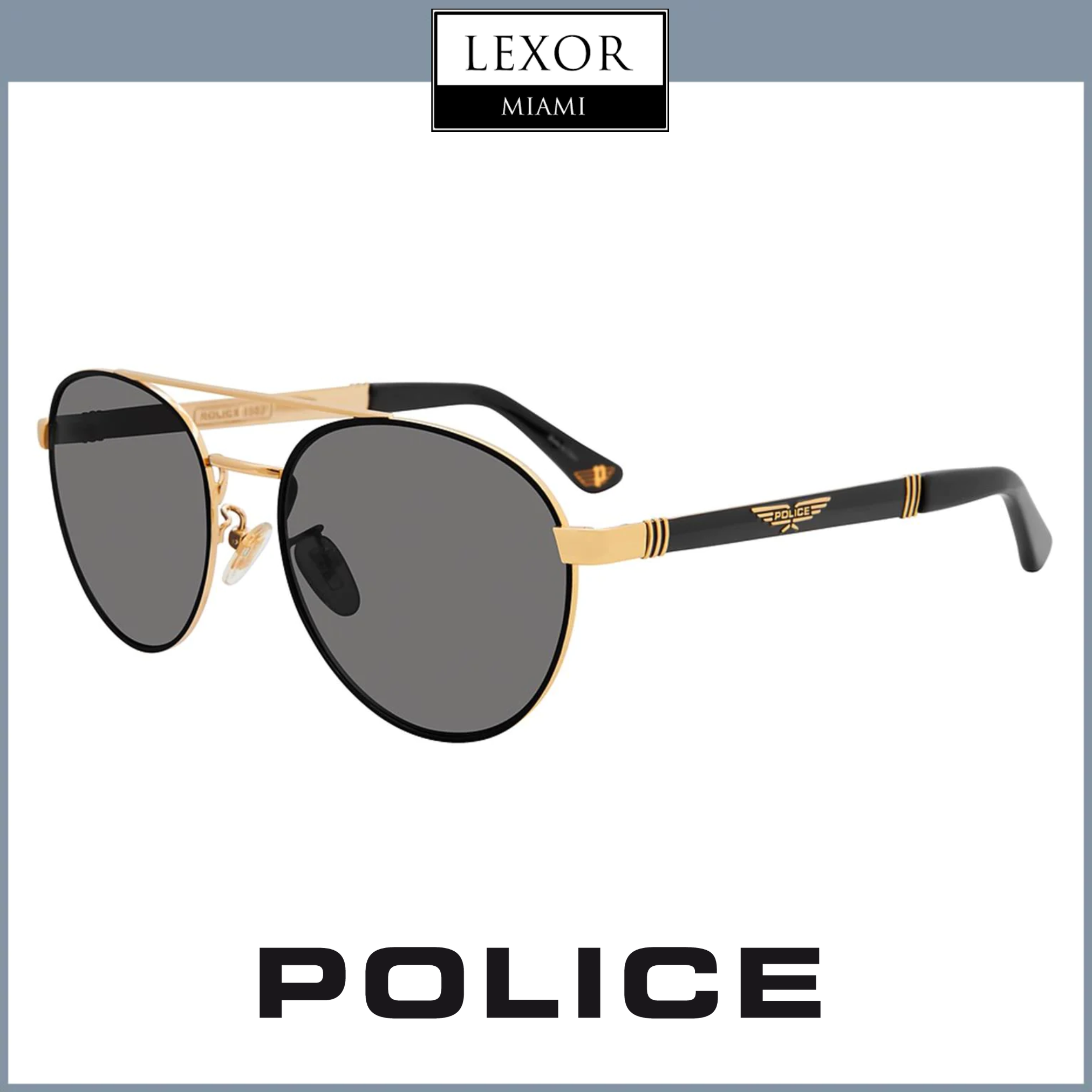 Police shops gold sunglasses