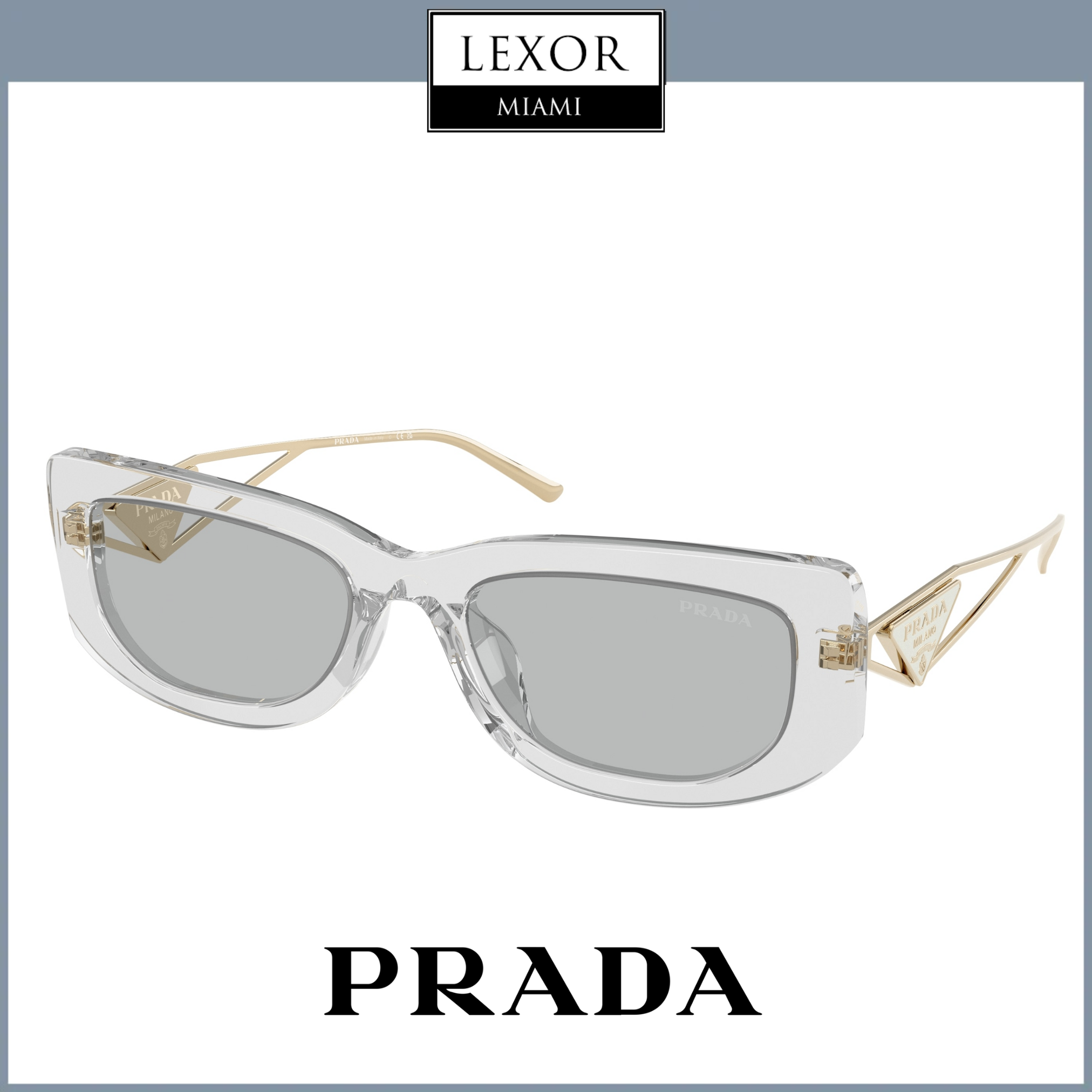 Prada Gld Clr Spr50E FRAME ONLY Fashion Sunglasses 3772 Clear hotsell H343