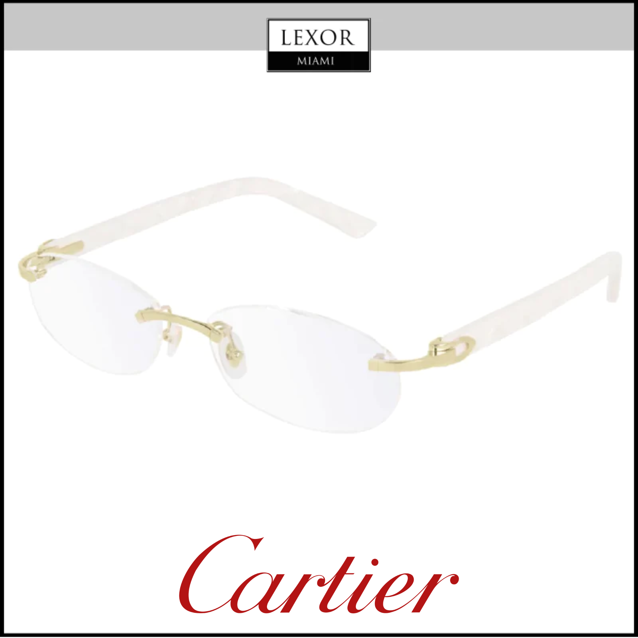 Cartier CT0056O 002 52 Unisex Optical Frame Lexor Miami