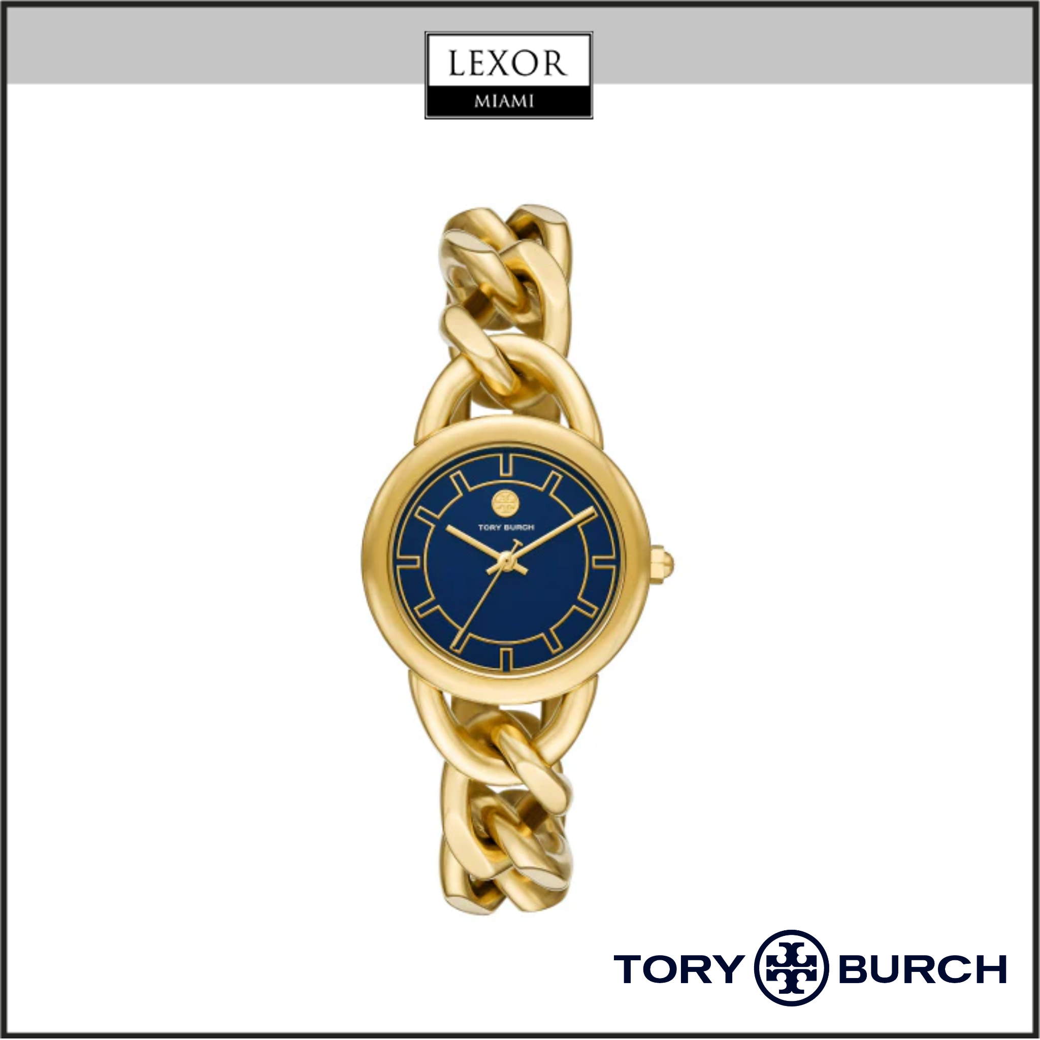 Tory Burch TBW7212 The Ravello Gold Stainless Steel Chain Strap Women  Watches