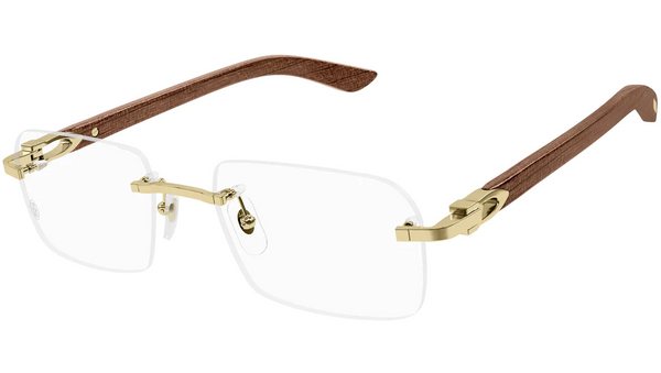 Cartier CT0453O-004 56 Gold - Brown - Transparent Unisex Optical