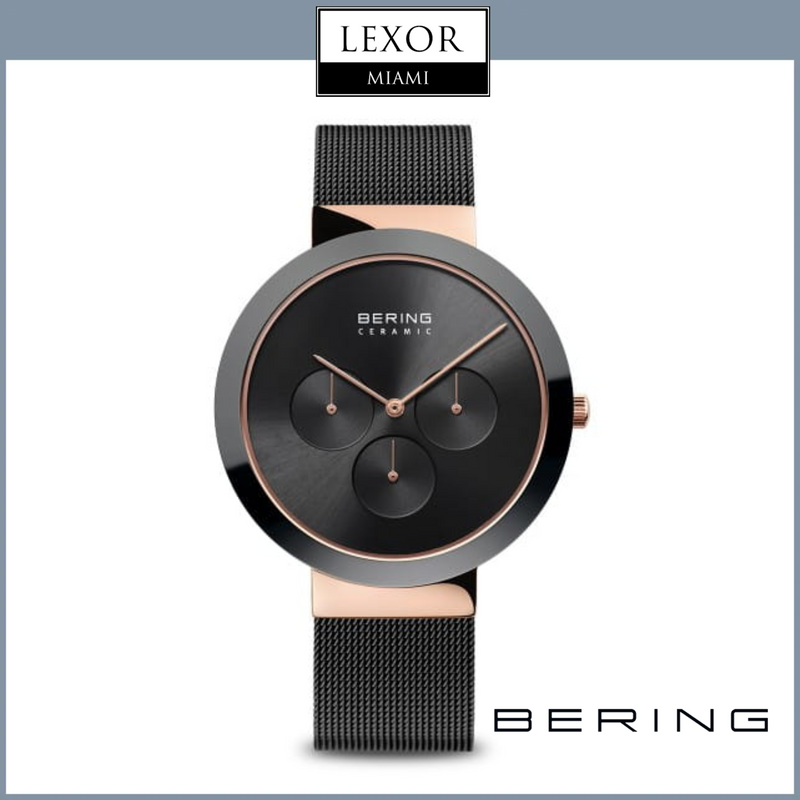 Bering 35040-166 Relógios unissex com pulseira de malha de aço inoxidável e cerâmica