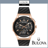 Bulova 98A185 Curv Chronograph Mostrador Preto Relógios Masculinos