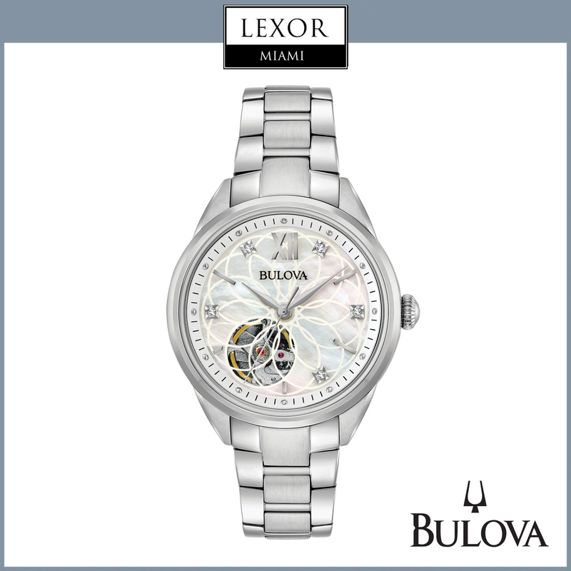 Reloj automático de acero inoxidable de dos tonos Bulova 98P170 Sutton para mujer