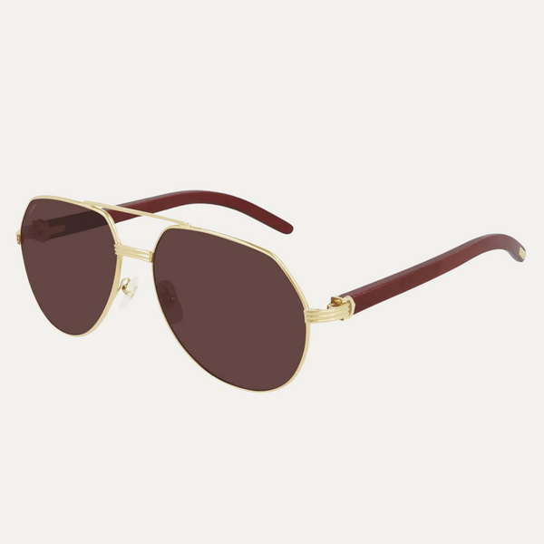 Cartier Sunglasses CT0272S 004 60 MAN METAL WOOD