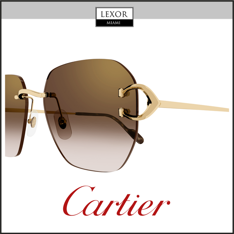 Cartier CT0394S-002 58 Óculos de Sol UNISSEX METAL