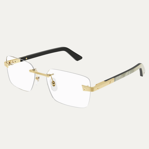 Cartier Exception CT0411O 003 57 Man HORN Optical Frame