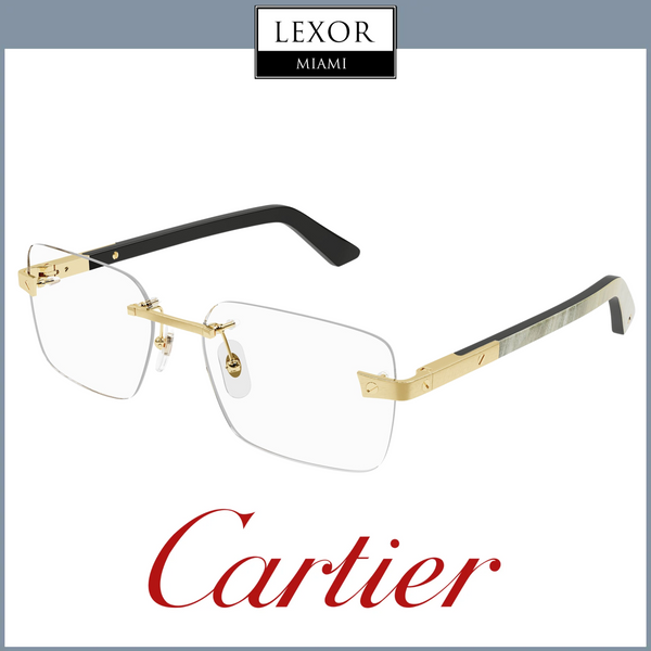 Cartier Exception CT0411O 003 57 Man HORN Optical Frame