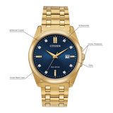 Relógios Citizen BM7103-51L Eco WR100 SSG Aço Inoxidável Masculino