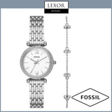 Relógio feminino Fossil ES5315SET Carlie Holiday Newness em aço inoxidável com malha