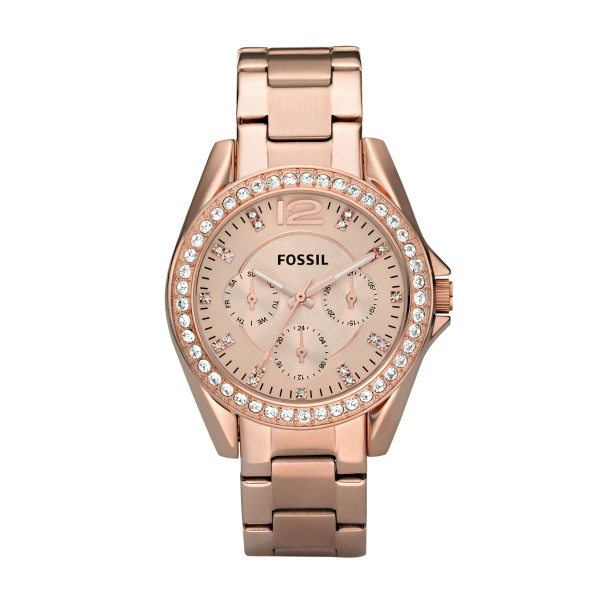 Reloj Fossil ES2811 Riley de acero inoxidable y oro rosa