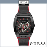 Guess GW0202G7 RELÓGIO DE COURO/SILICONE GENUÍNO COM CAIXA PRETA DE 2 TONS