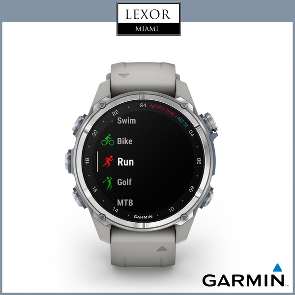 Garmin Descent™ Mk3 – 43 mm, acero inoxidable con correa de silicona gris niebla 010-02753-03 Relojes UPC 753759333027