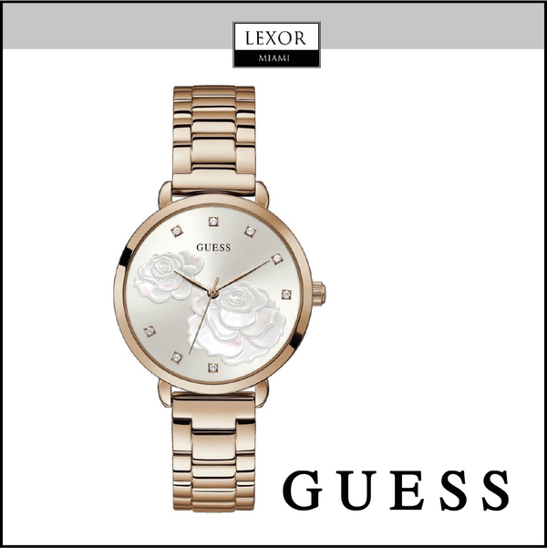 Relojes Guess GW0242L3 Sparkling Rose con correa de acero inoxidable en oro rosa para mujer