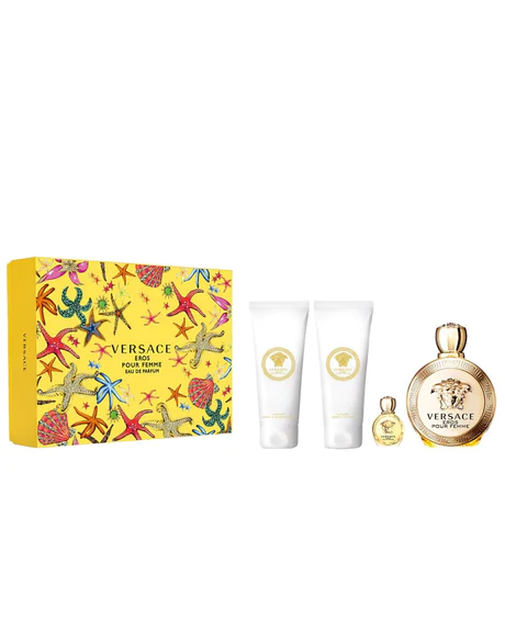 Versace Eros Pour Femme 3.4oz. EDP Women Perfume SET [ 4PCS ]