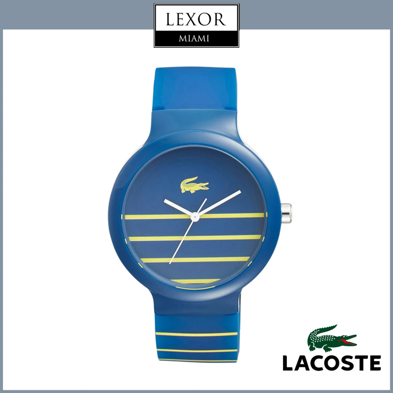 Lacoste 2020089 'Goa' Stripe Silicone Strap Watch, 40mm Women Watches Lexor Miami