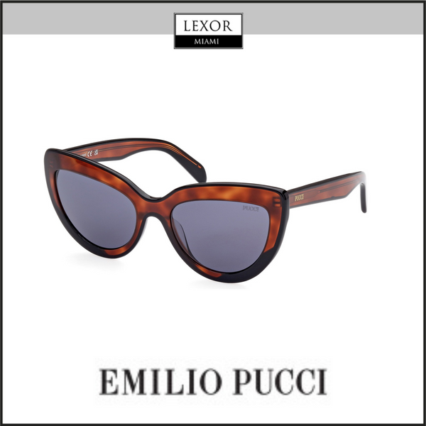 PUCCI EP0196 5656V Hembra Negro Brillante Con Rubio Brillante Habana / Humo Con Azul UPC: 889214387585