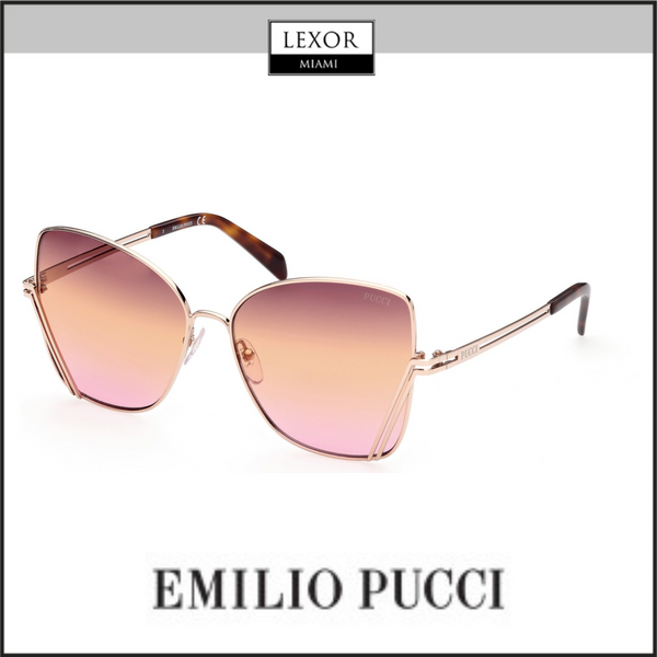 PUCCI EP0179 Oro rosa brillante, Habana clásica / Lentes degradados marrón a rosa UPC: 889214291813