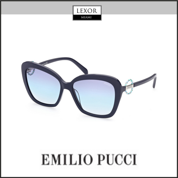 PUCCI EP0165 Lentes envolventes con estampado Vivara y azul marino brillante/azul degradado UPC: 889214247773