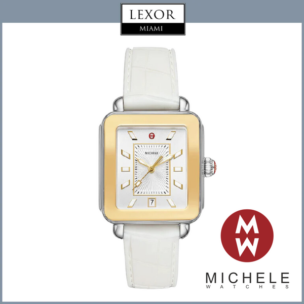 Michele MWW06K000014 Deco Sport Branco Silicone Strap Relógios Femininos