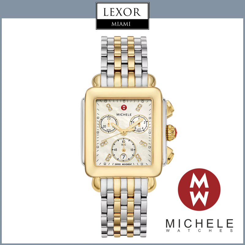 Michele MWW06A000779 Deco Diamond 2 Tone Stainless Steel Strap Women W Lexor Miami