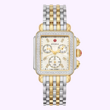 Michele MWW06A000796 Deco Two-Tone 18K Gold-Tone Diamond Relógios Femininos