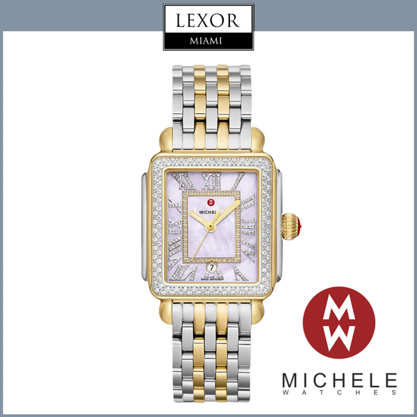 Michele MWW06T000248 Deco Madison Two-Tone 18K Gold-Plated Diamond Women Watches