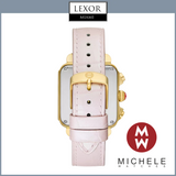 Michele Watches Deco Sport Chronograph Gold-Plated Pink Leather Watch MWW06K000068