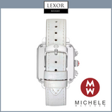 Michele Watches Deco Sport Chronograph Stainless Steel White Leather Watch MWW06K000066