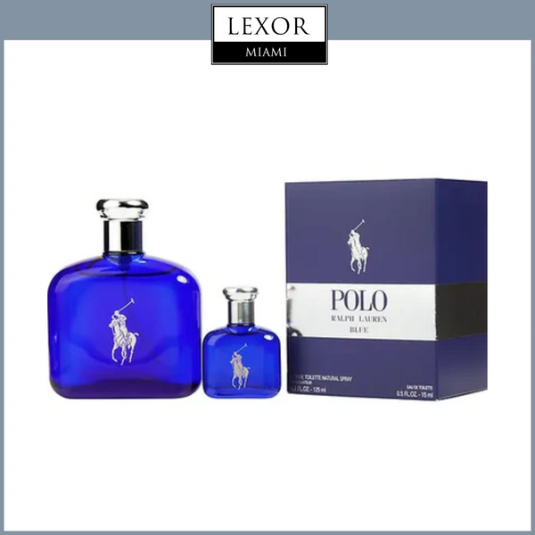 Set de perfume para hombre Ralph Lauren Polo Blue de 4,2 oz. EDT + mini perfume