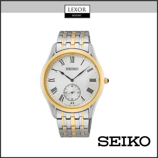 Seiko SRK048 Essential TT Reloj para hombre con esfera plateada y correa de piel de becerro