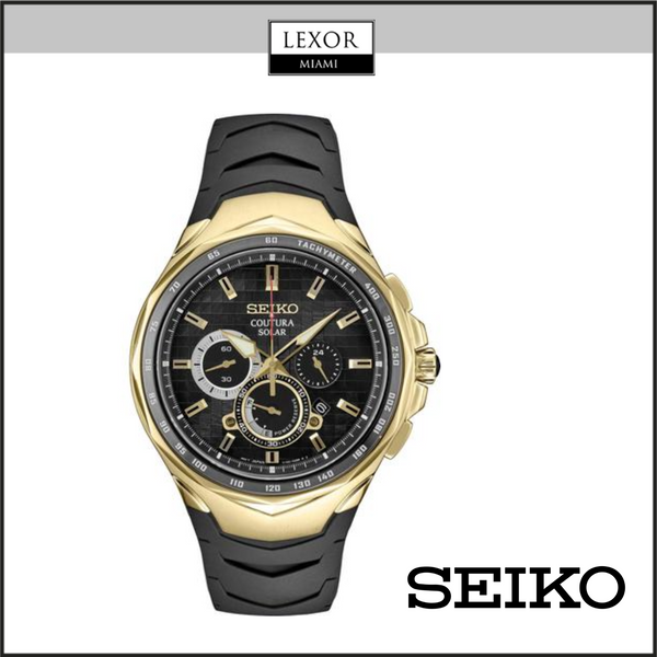 Seiko SSC810 Coutura Relógios Masculinos Pulseira de Silicone Preta