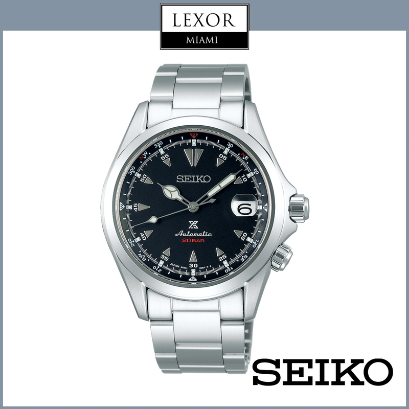 Seiko Relógios Prospex Luxe Alpinist SS Automático Mostrador Preto SPB117 Masculino