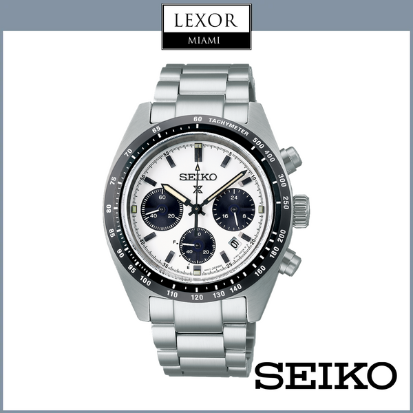 Seiko Relógios Prospex Speedtimer SS Solar Cronógrafo Mostrador Branco SSC813 Homens