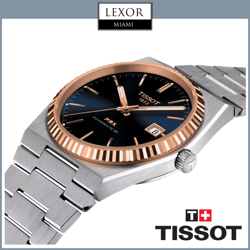 Tissot Watches T9314074104100 Tissot PRX Powermatic 80 Steel & 18K Gold Bezel 40mm Men