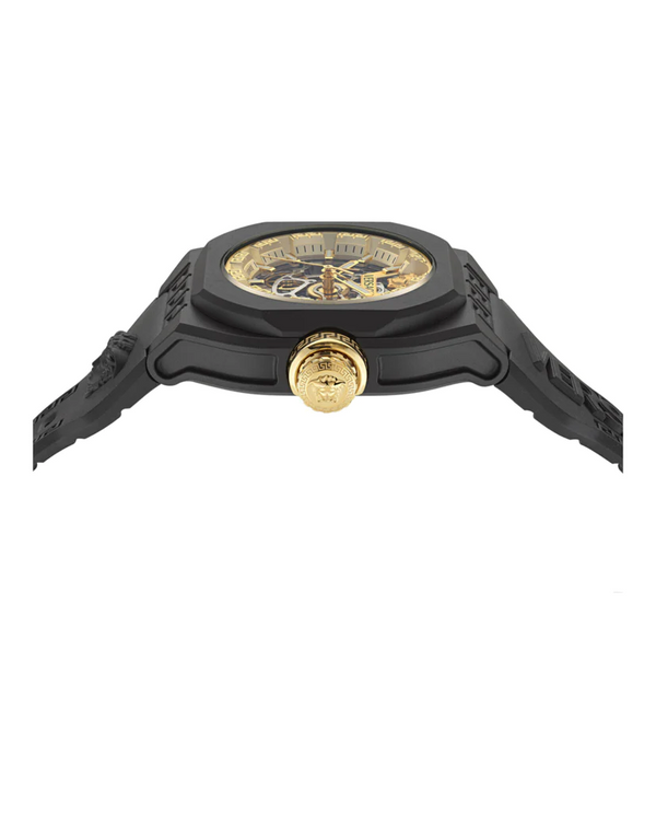 Versace VE7L00123 V-Legend Skeleton Black Strap Automatic Watch Watches