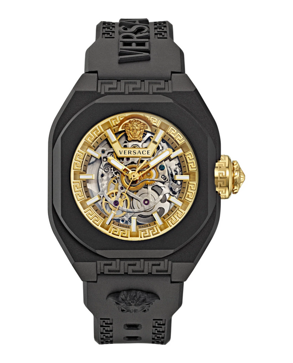 Versace VE7L00123 V-Legend Skeleton Black Strap Automatic Watch Watches