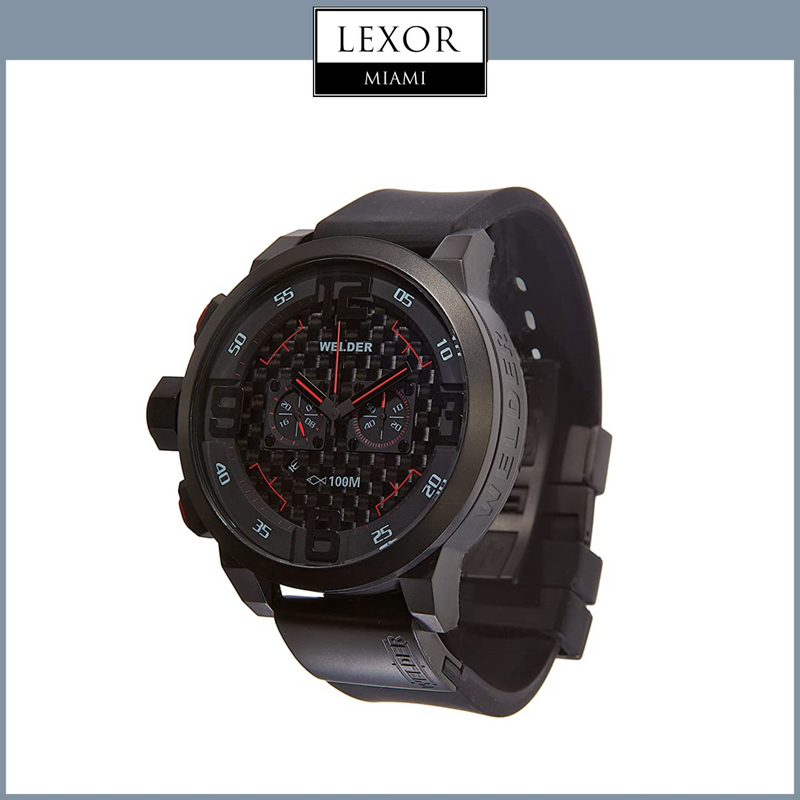 Welder K31-10001 Quartz with Black Dial Chronograph Display and Black Rubber Strap Men Watches Lexor Miami