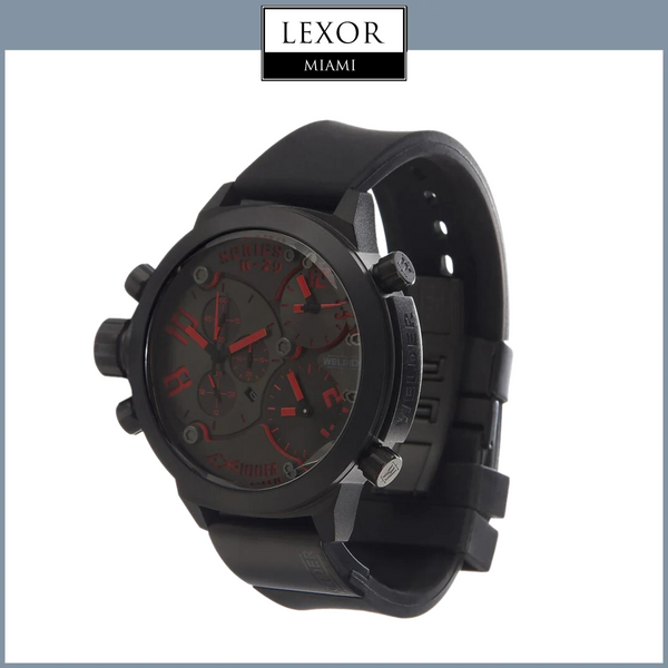 Reloj de cuarzo con cronógrafo y esfera negra y caucho negro para hombre Welder K29-8002 de Lexor Miami