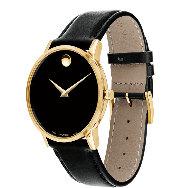 Movado 0607271 Museum Classic Black Leather Strap Men Watches - Lexor Miami