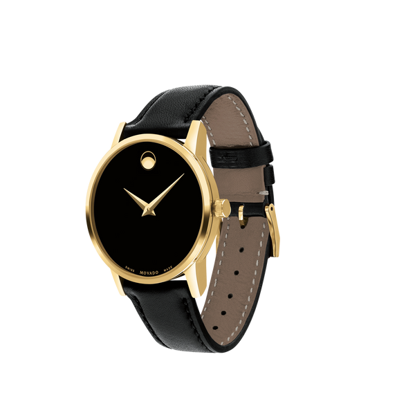 Movado 0607275 Museum Classic Black Leather Strap Women Watches - Lexor Miami