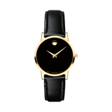 Movado 0607275 Museum Classic Black Leather Strap Women Watches - Lexor Miami