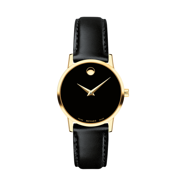 Movado 0607275 Museum Classic Black Leather Strap Women Watches - Lexor Miami