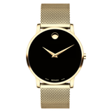 Movado 0607396 Museum Classic Gold Stainless Steel Mesh Strap Men Watches - Lexor Miami