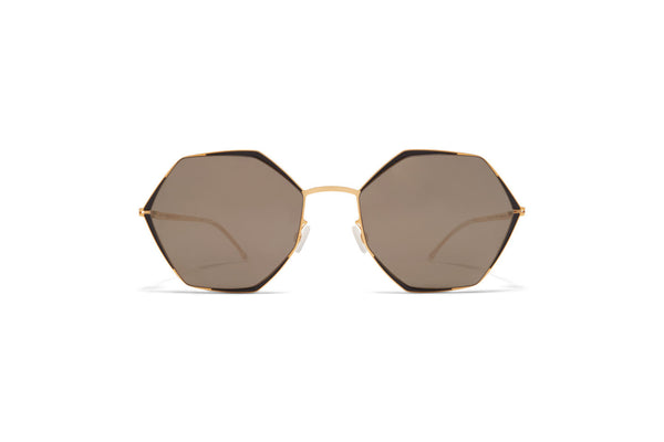 Mykita Alessia Gold Jet Black Unisex Sunglasses - Lexor Miami