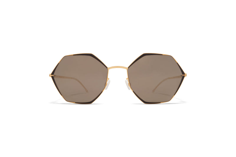 Mykita Alessia Gold Jet Black Unisex Sunglasses - Lexor Miami