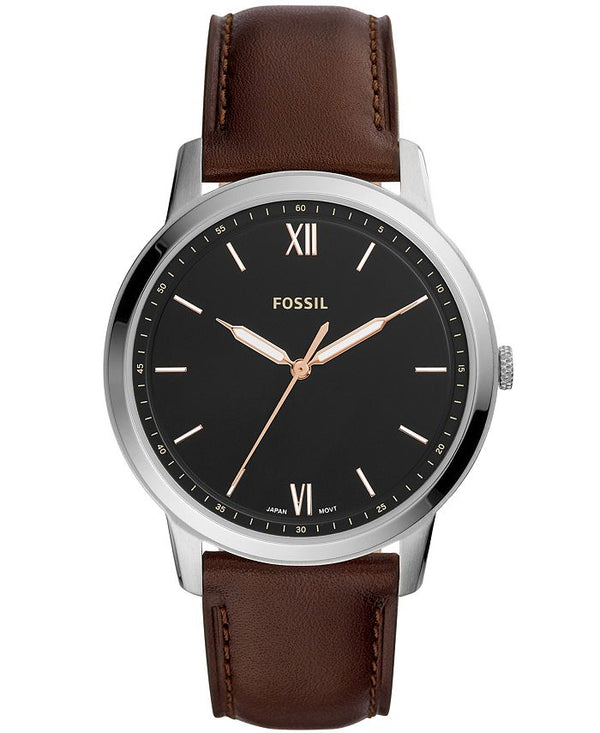 Fossil FS5464 The Minimalist Brown Leather Strap 44mm Men Watches Lexor Miami - Lexor Miami